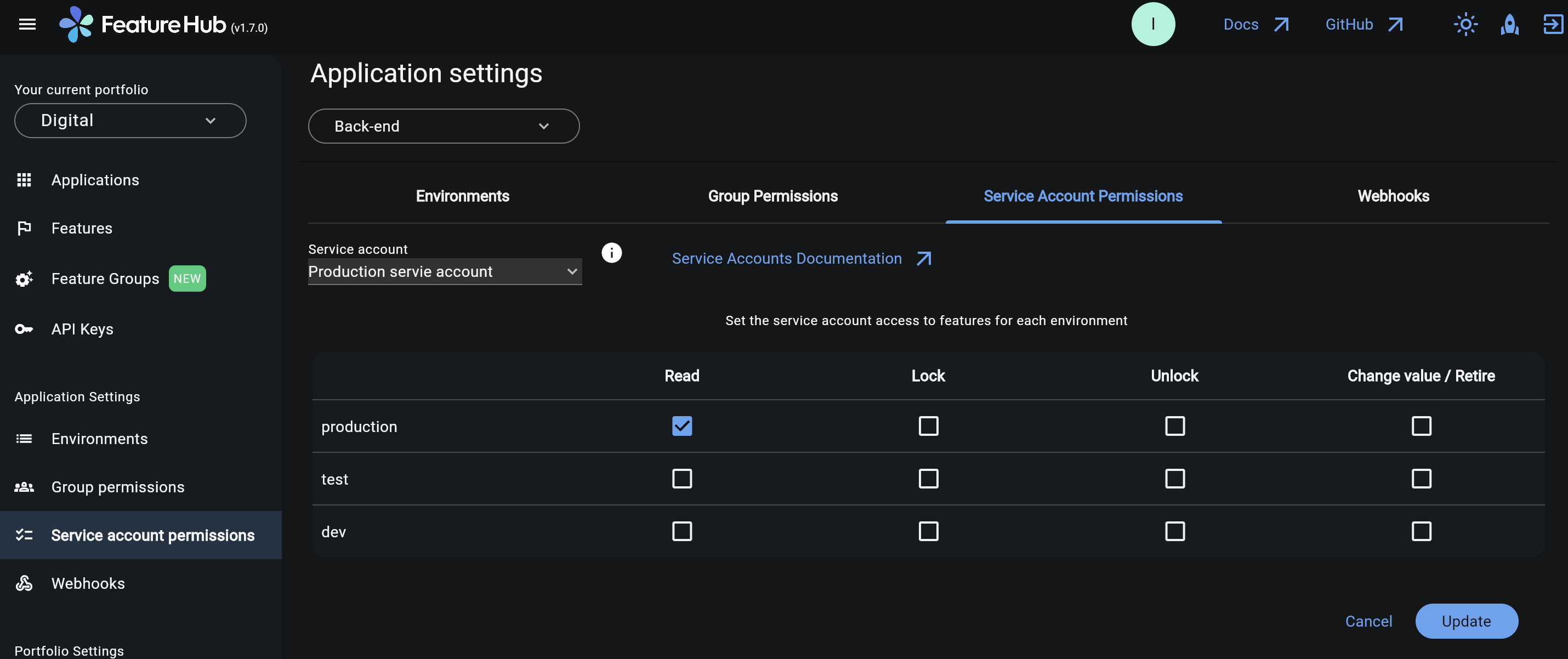 Service Account Permissions