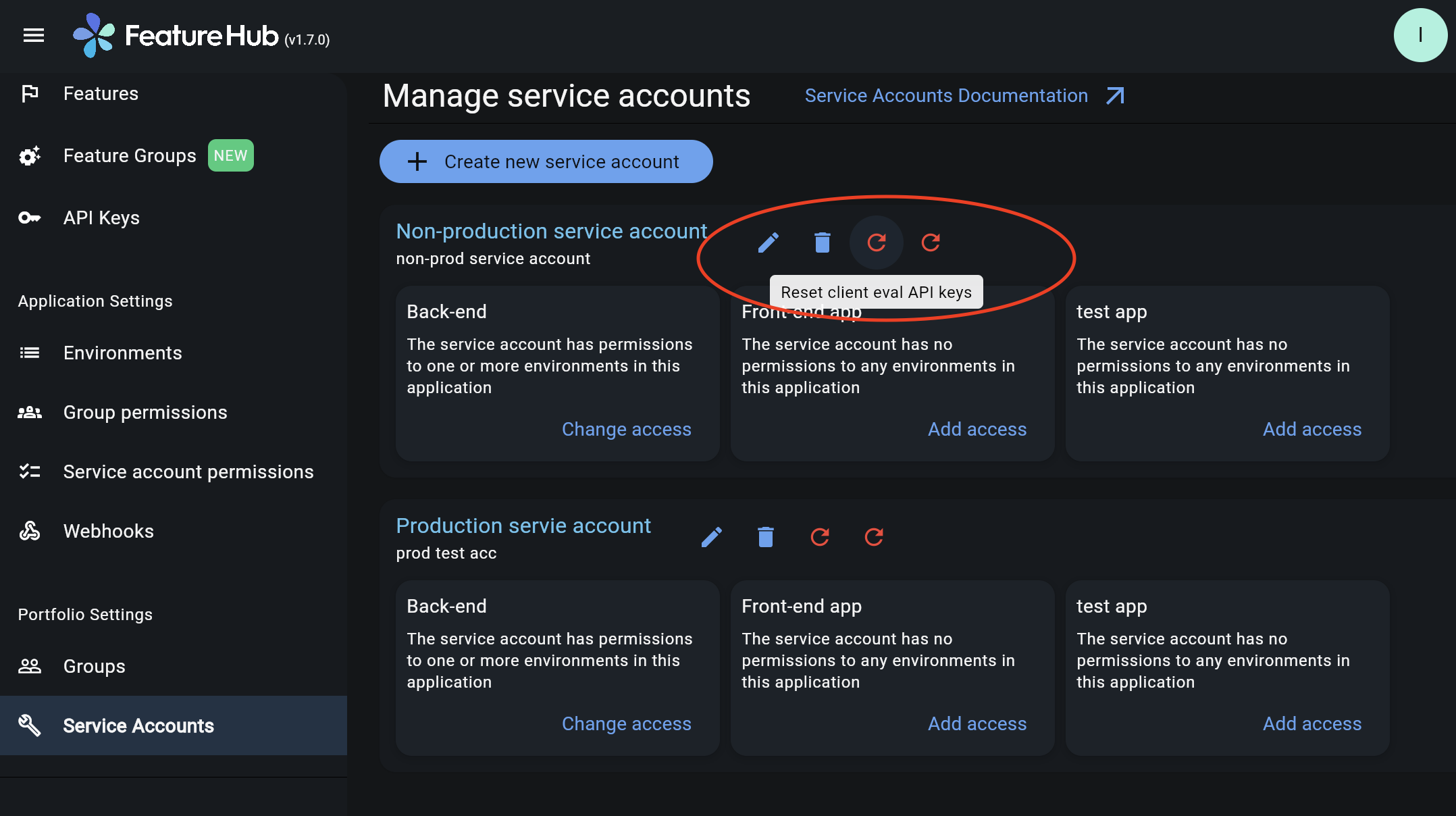 Reset API Keys