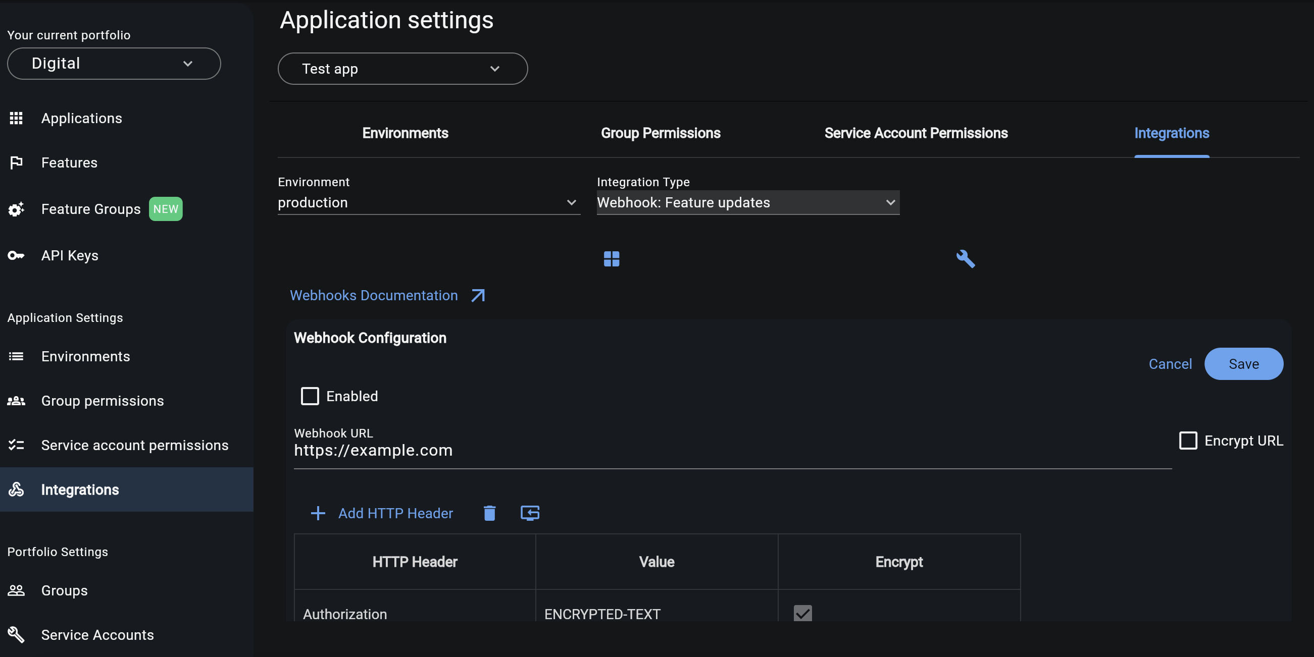 Webhook Config