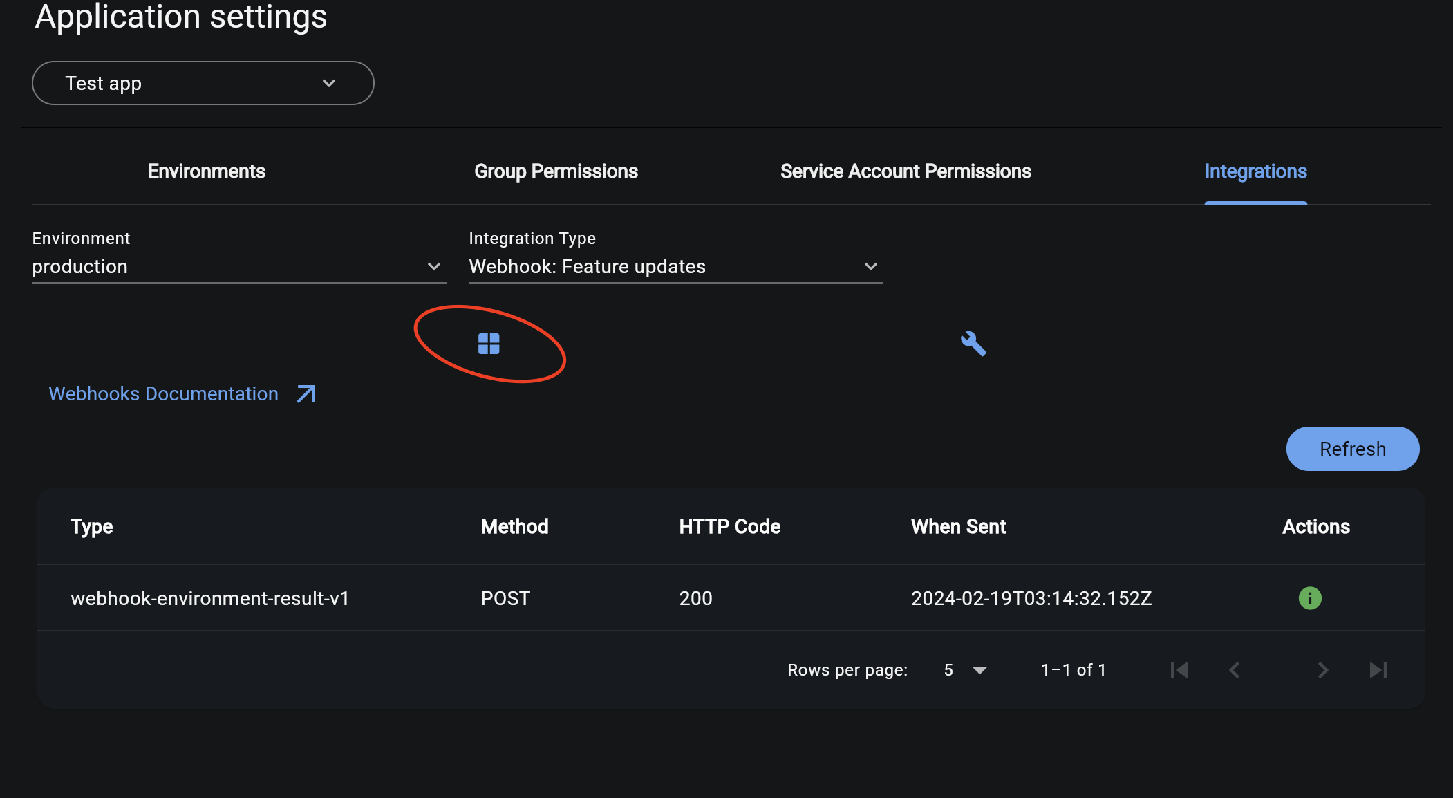 Webhook History