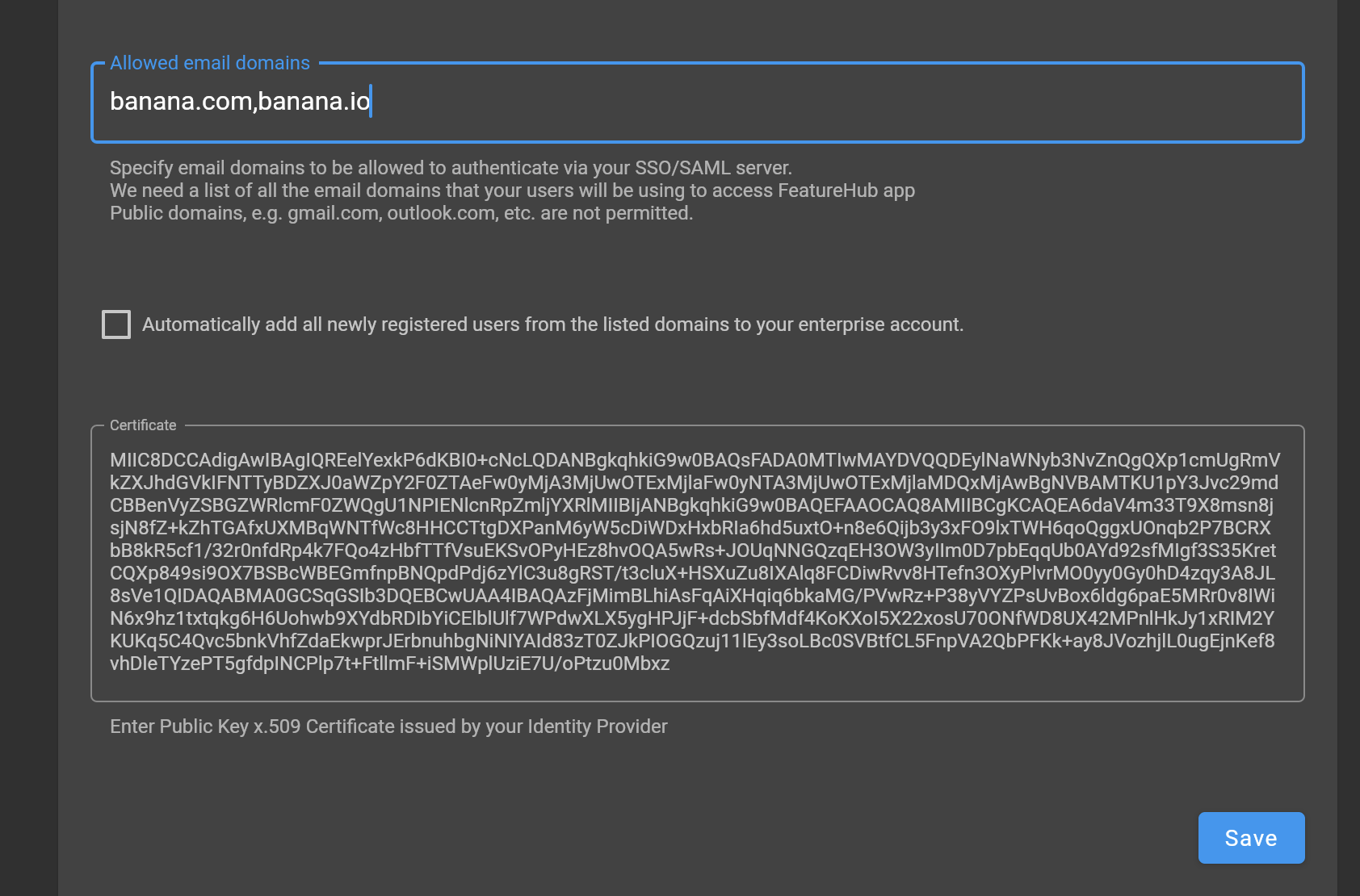 Azure-saml-featurehub