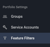 Feature Filters menu