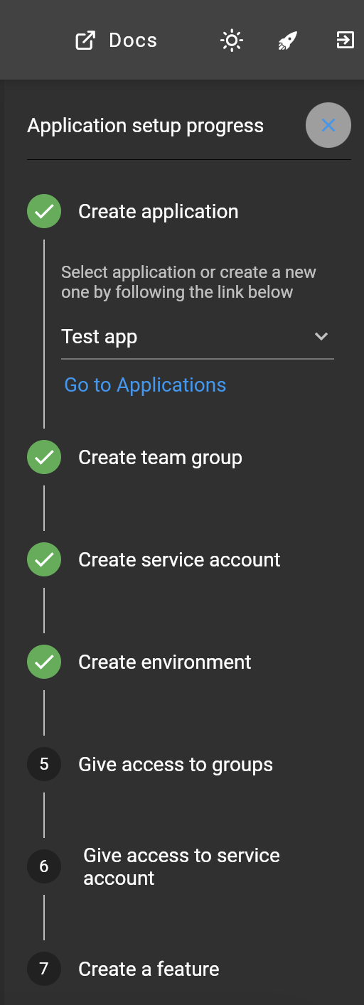 App Setup progress helper